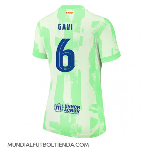 Camiseta Barcelona Paez Gavi #6 Tercera Equipación Replica 2024-25 para mujer mangas cortas